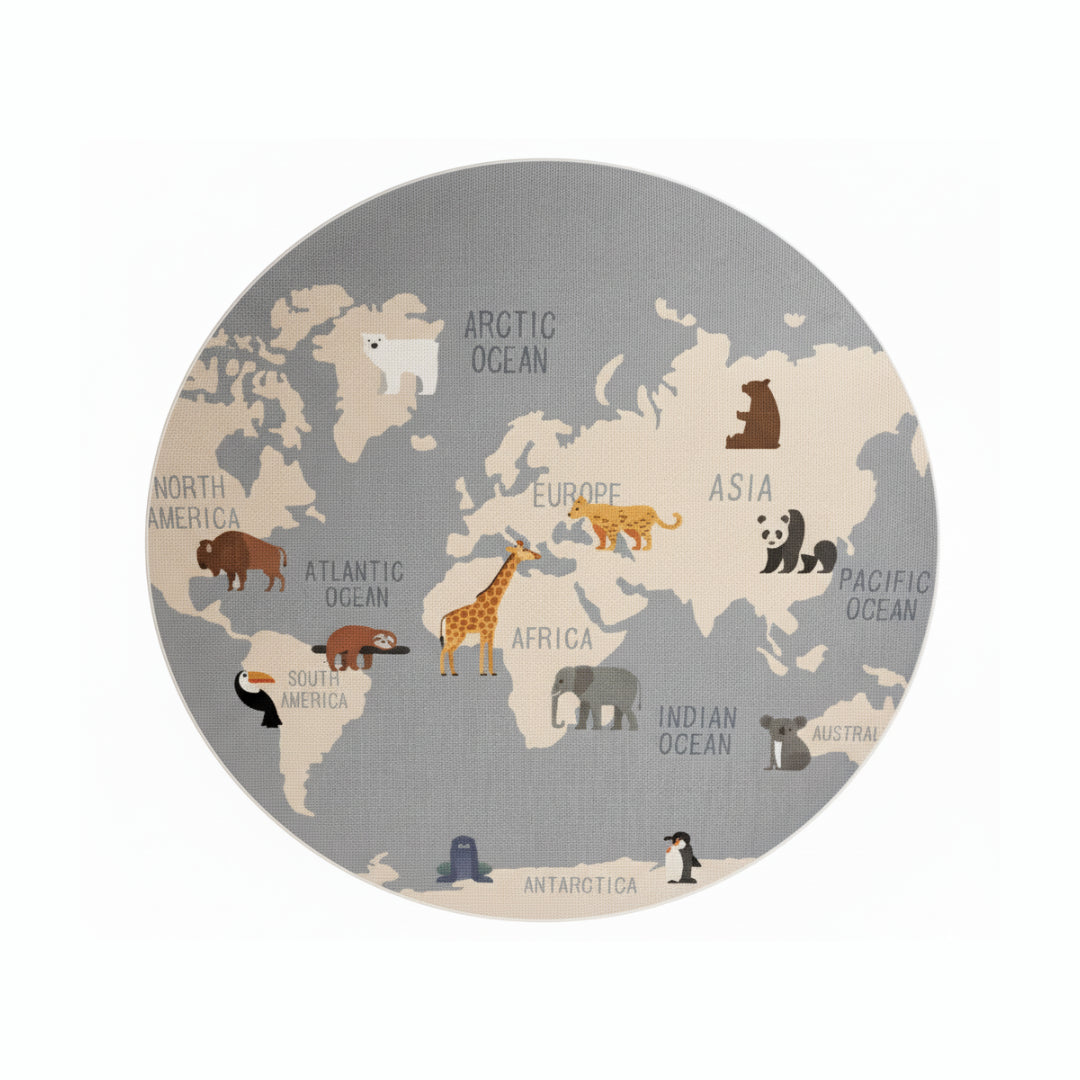 Tapete Infantil Mapa-múndi