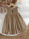 Vestido Infantil Poá Caramelo