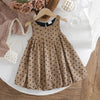 Vestido Infantil Poá Caramelo