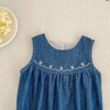 Body/Vestido Infantil Jeans Bordado