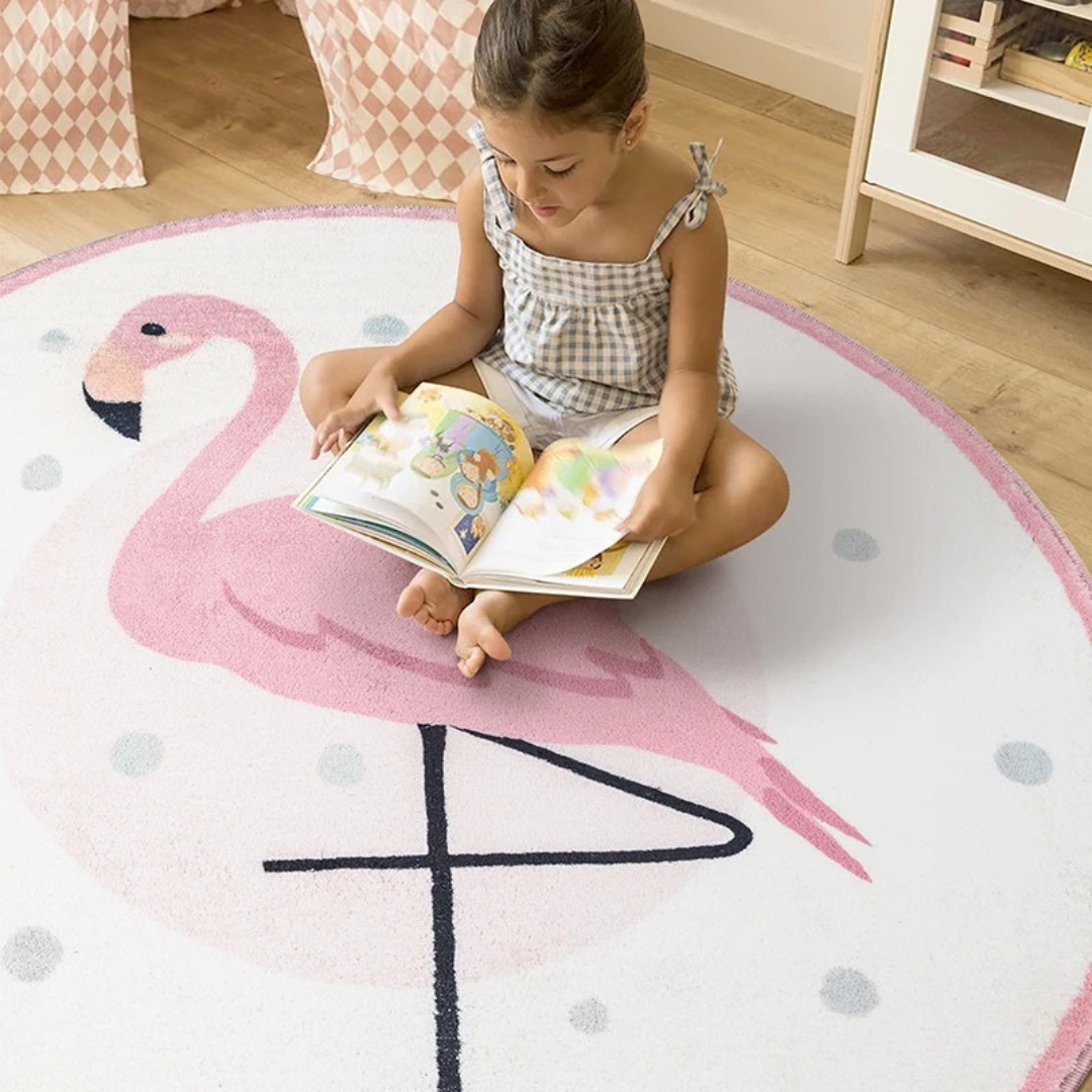 Tapete infantil AnimaKids flamingo antiderrapante