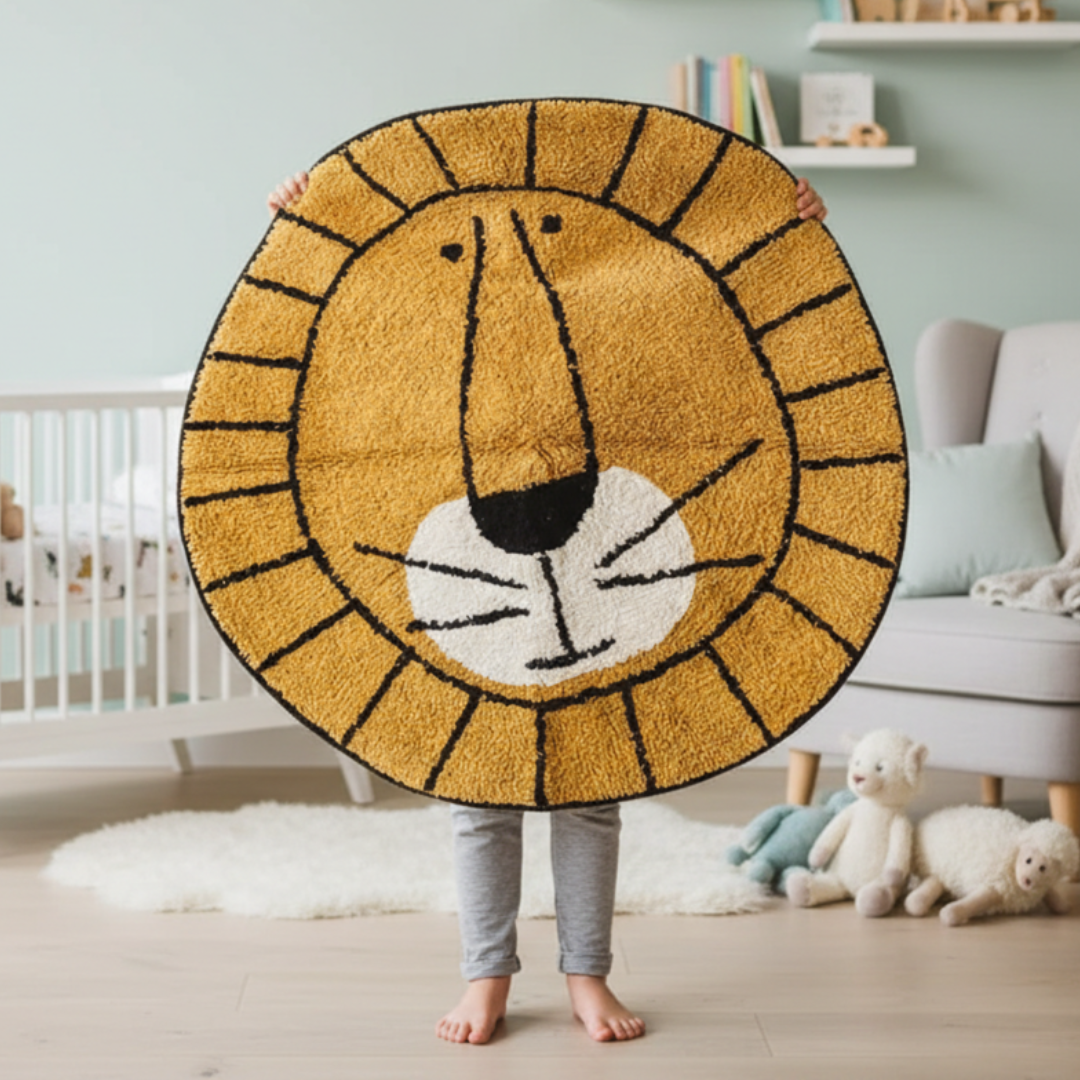 Tapete Infantil AnimaKids Tigre com design educativo para o quarto de bebê