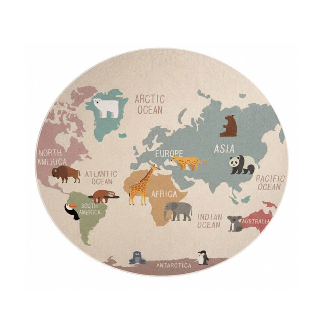 Tapete Infantil Mapa-múndi