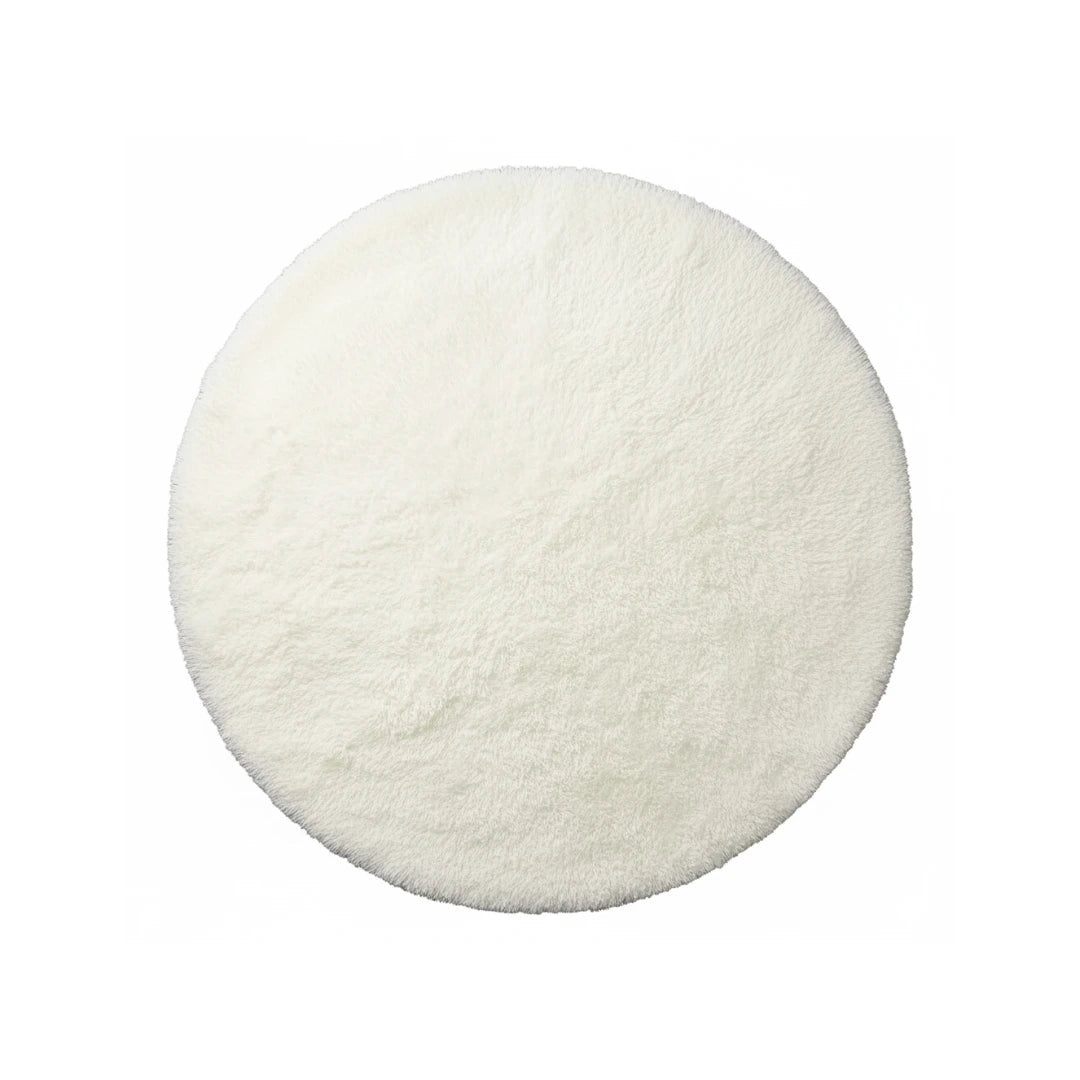 Tapete Redondo Felpudo Branco