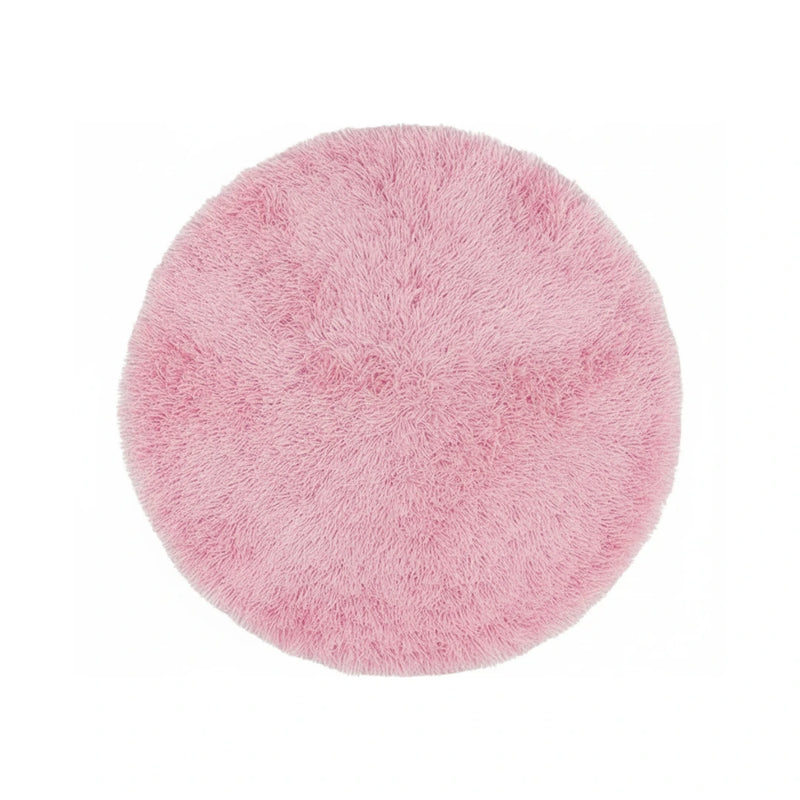 Tapete Redondo Felpudo Rosa