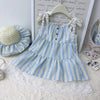 Vestido Infantil Brisa Azul Listrado