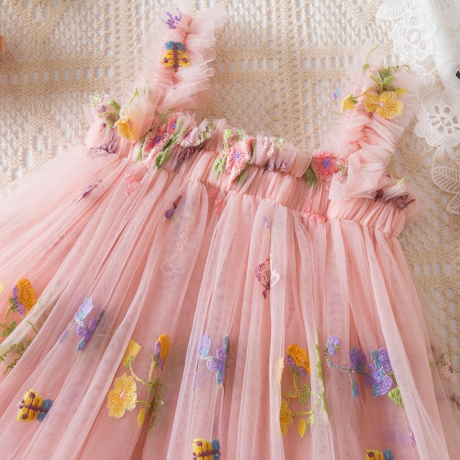Vestido Infantil Tule Jardim Encantado